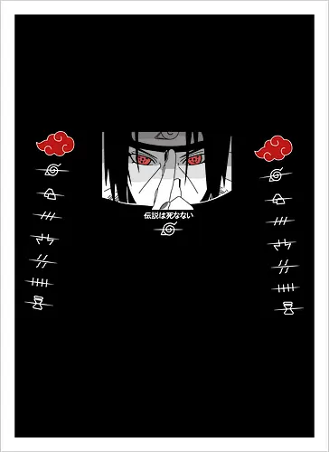Itachi Uchiha Mangekyo Sharingan Minimalist Shinobi Art