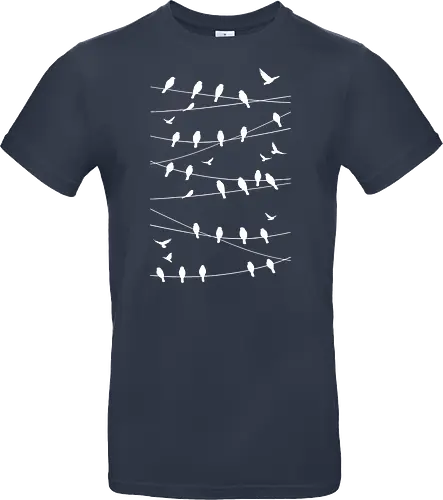 Vögel Linien Minimalistisch - Blau