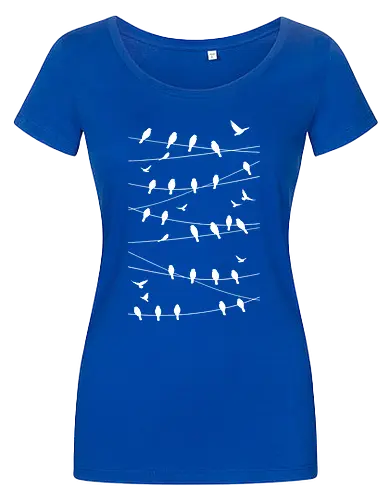 Vögel Linien Minimalistisch - Blau