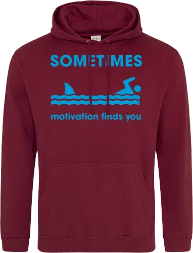 Sometimes Motivation Finds You" Funny Shark Swimmer Art