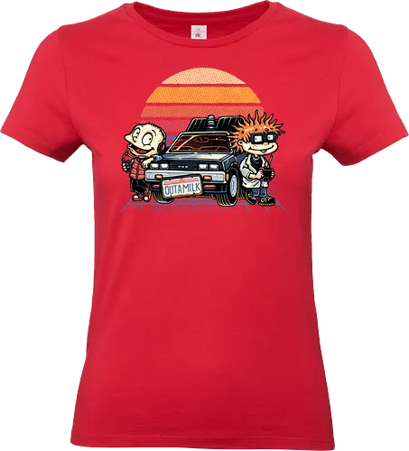 OUTAMILK - Movie, TV series, animated, sci-fi, science fiction, time travel, cars, mash up, funny - Standard T-Shirt (Frauen)