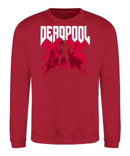 Antihero Doom - Antihero, doom, doom slayer, mash up, gaming, antihero, merc, ryan, reynolds, funny - Sweatshirt