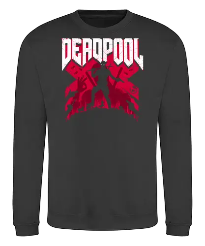 Antihero Doom - Antihero, doom, doom slayer, mash up, gaming, antihero, merc, ryan, reynolds, funny - Sweatshirt
