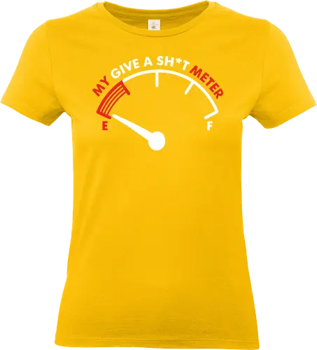 My Give a Sh*t Meter - humor, gauge, meter, needle, sentiment, typography, funny, gray, minimalist, design - Standard T-Shirt (Frauen)