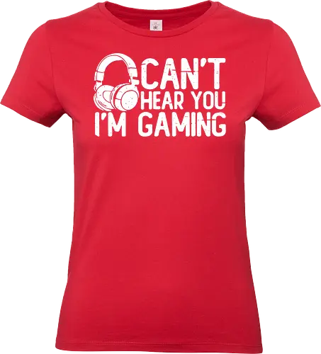 Can't Hear You I'm Gaming - headphones, gaming, humor, text, monochrome, casual, modern, playful - Standard T-Shirt (Frauen)