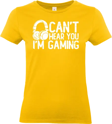Can't Hear You I'm Gaming - headphones, gaming, humor, text, monochrome, casual, modern, playful - Standard T-Shirt (Frauen)