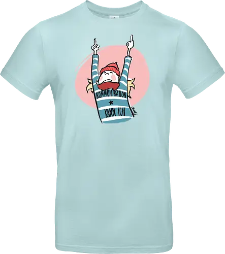 Ringeldinger "Kommunikation .." - Ringelpullisprüche, Ringeldinger, streifenweise, Spruch, Weisheit, Motivation, Ringelpulli, Sprüche Shirt, Cartoon Illustration, Statement Shirt, Handgezeichnet, Humor, Kommunikation, Selbstironie, Streifenpulli, Spruchshirt deutsch - Standard T-Shirt