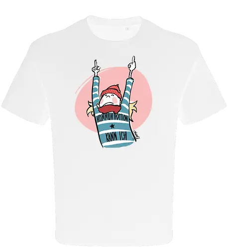 Ringeldinger "Kommunikation .." - Ringelpullisprüche, Ringeldinger, streifenweise, Spruch, Weisheit, Motivation, Ringelpulli, Sprüche Shirt, Cartoon Illustration, Statement Shirt, Handgezeichnet, Humor, Kommunikation, Selbstironie, Streifenpulli, Spruchshirt deutsch - Oversize T-Shirt