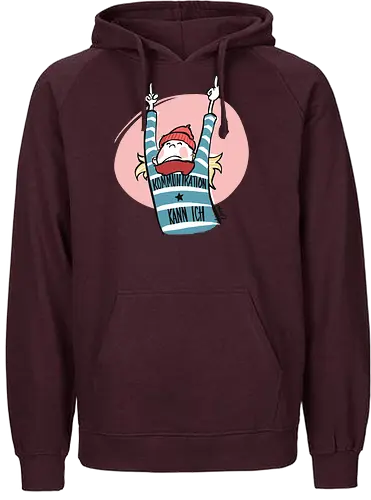 Ringeldinger "Kommunikation .." - Ringelpullisprüche, Ringeldinger, streifenweise, Spruch, Weisheit, Motivation, Ringelpulli, Sprüche Shirt, Cartoon Illustration, Statement Shirt, Handgezeichnet, Humor, Kommunikation, Selbstironie, Streifenpulli, Spruchshirt deutsch - Fairtrade Hoodie