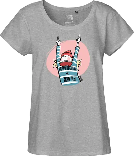 Ringeldinger "Kommunikation .." - Ringelpullisprüche, Ringeldinger, streifenweise, Spruch, Weisheit, Motivation, Ringelpulli, Sprüche Shirt, Cartoon Illustration, Statement Shirt, Handgezeichnet, Humor, Kommunikation, Selbstironie, Streifenpulli, Spruchshirt deutsch - Fairtrade Girl Shirt