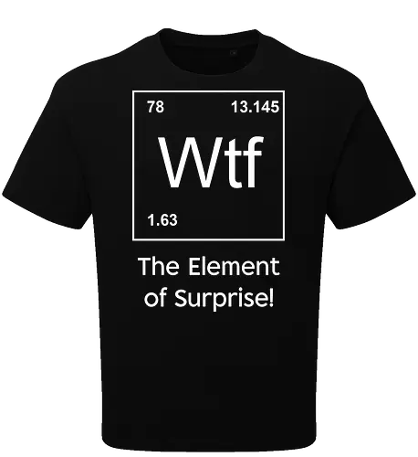 Wtf - The Element of Surprise" Funny Chemistry Science Art