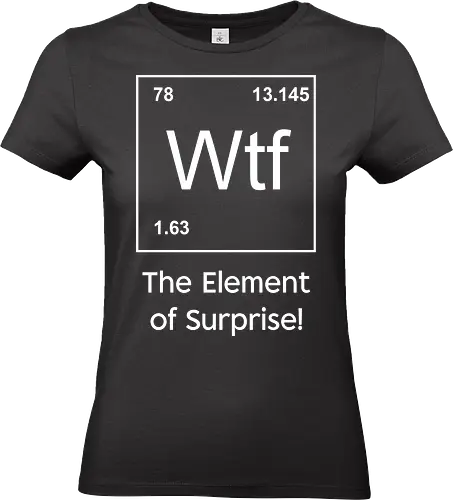 Wtf - The Element of Surprise" Funny Chemistry Science Art