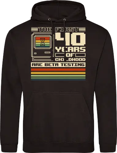 The First 40 Years Of Childhood  - gamer, 70s, 80s, 90s, classic, funny, gaming, geek, humor, nerd, nostalgia, old school, retro, video game, vintage - Standard Hoodie