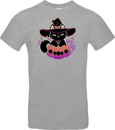 Cute Halloween Cat on Pumpkin