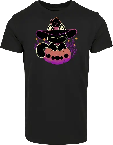 Cute Halloween Cat on Pumpkin