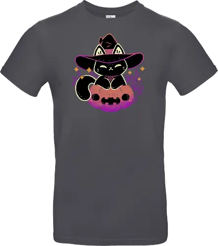 Cute Halloween Cat on Pumpkin