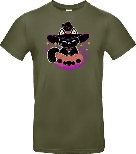 Cute Halloween Cat on Pumpkin