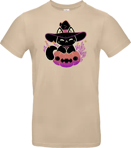 Cute Halloween Cat on Pumpkin
