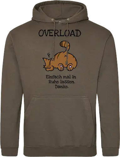 Overload-Katze mit schwarzer Schrift
