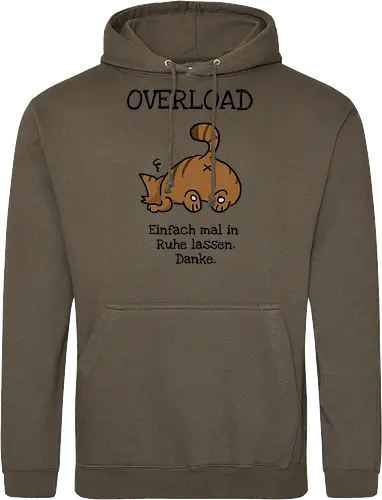 Overload-Katze mit schwarzer Schrift