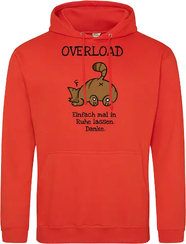 Overload-Katze mit schwarzer Schrift