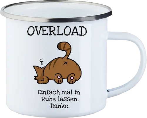Overload-Katze mit schwarzer Schrift