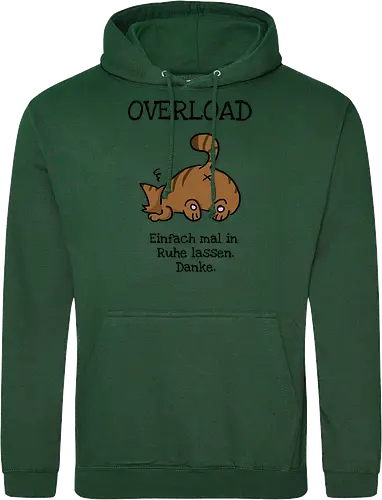 Overload-Katze mit schwarzer Schrift