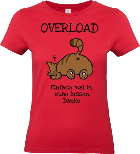 Overload-Katze mit schwarzer Schrift - Autismus, Overload, Katze - Standard T-Shirt (Frauen)