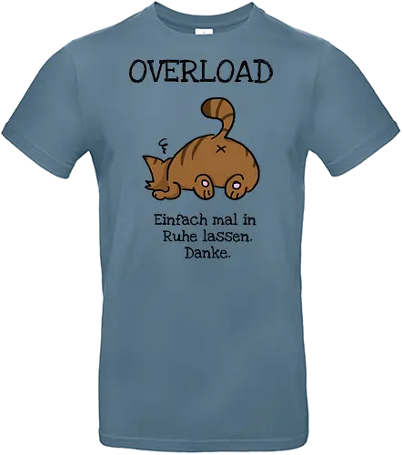 Overload-Katze mit schwarzer Schrift - Autismus, Overload, Katze - Standard T-Shirt