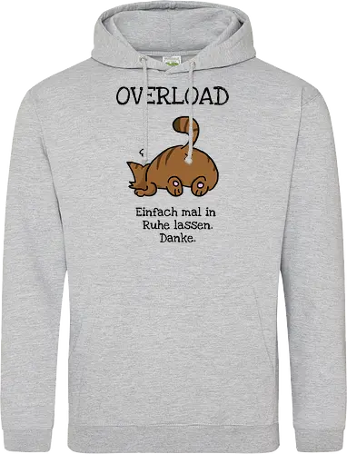 Overload-Katze mit schwarzer Schrift