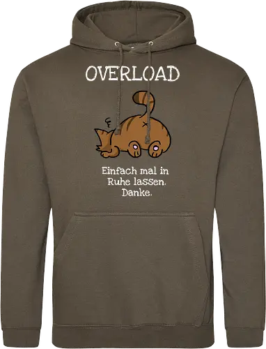 Overload-Katze mit weißer Schrift