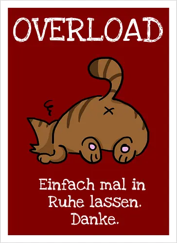 Overload-Katze mit weißer Schrift