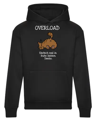 Overload-Katze mit weißer Schrift