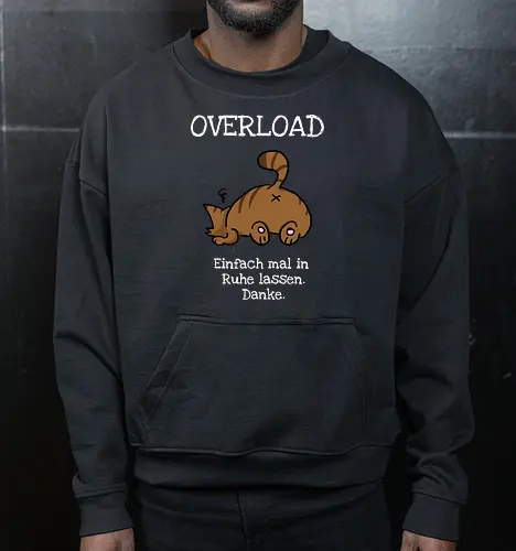 Overload-Katze mit weißer Schrift