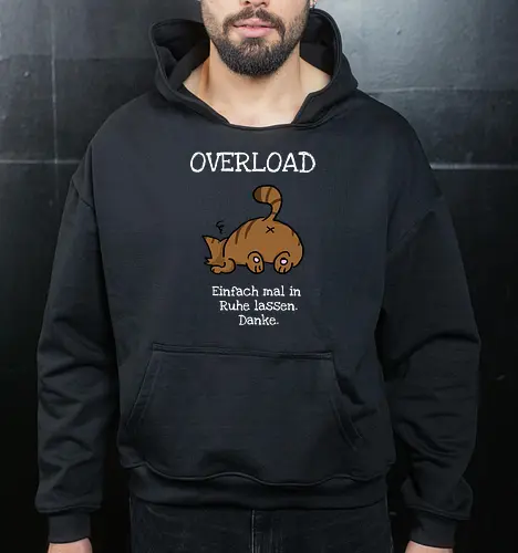 Overload-Katze mit weißer Schrift