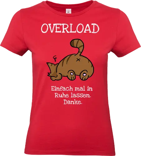 Overload-Katze mit weißer Schrift - Autismus, Overlaod, Katze - Standard T-Shirt (Frauen)