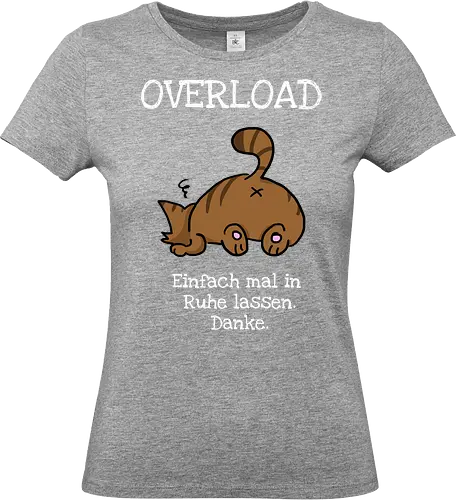 Overload-Katze mit weißer Schrift - Autismus, Overlaod, Katze - Standard T-Shirt (Frauen)