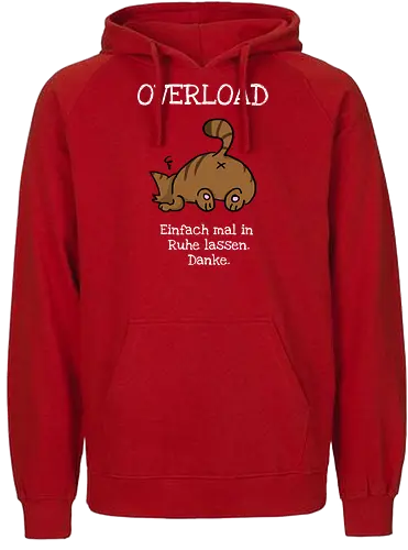 Overload-Katze mit weißer Schrift - Autismus, Overlaod, Katze - Fairtrade Hoodie