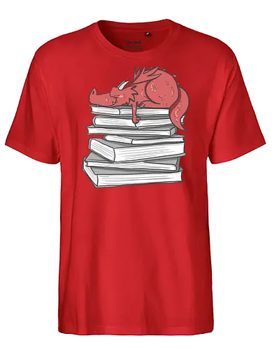 Buchdrache - Buch, Drache, lesen - Fairtrade T-Shirt
