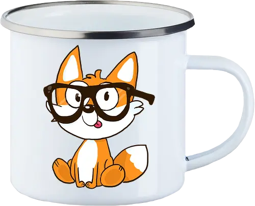 Nerd-Fuchs - Fuchs, Nerd - Emailletasse