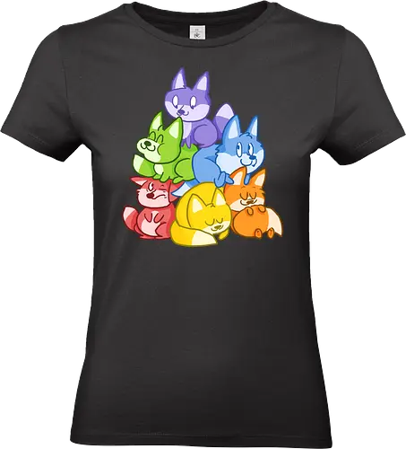 Regenbogen-Füchse - Queer, LGBTQIA, Fuchs, Regenbogen - Standard T-Shirt (Frauen)
