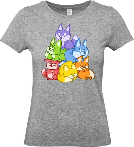 Regenbogen-Füchse - Queer, LGBTQIA, Fuchs, Regenbogen - Standard T-Shirt (Frauen)