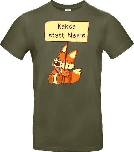 Kekse statt Nazis - Fuchs, Comic, wir sind mehr - Standard T-Shirt