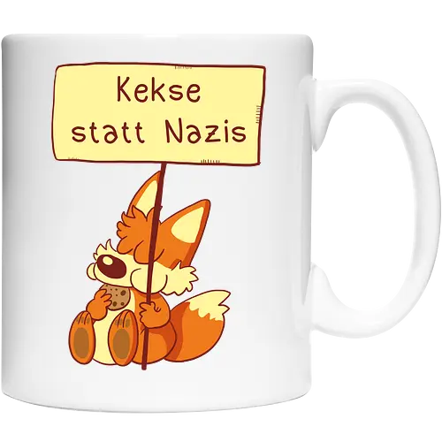 Kekse statt Nazis - Fuchs, Comic, wir sind mehr - Keramiktasse