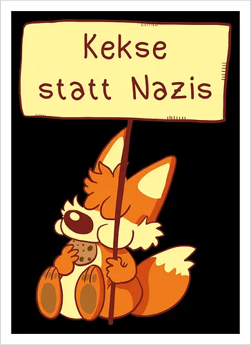 Kekse statt Nazis - Fuchs, Comic, wir sind mehr - Kunstdruck