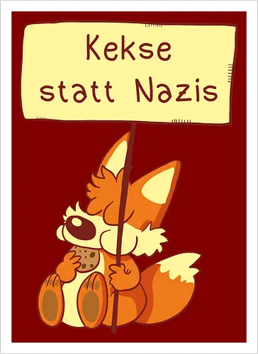 Kekse statt Nazis - Fuchs, Comic, wir sind mehr - Kunstdruck