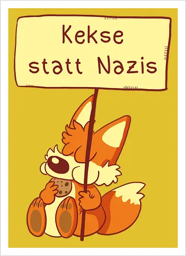 Kekse statt Nazis - Fuchs, Comic, wir sind mehr - Kunstdruck