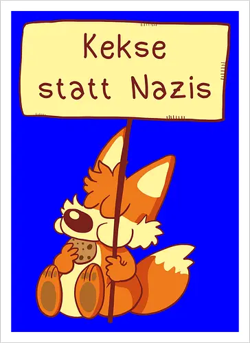 Kekse statt Nazis - Fuchs, Comic, wir sind mehr - Kunstdruck