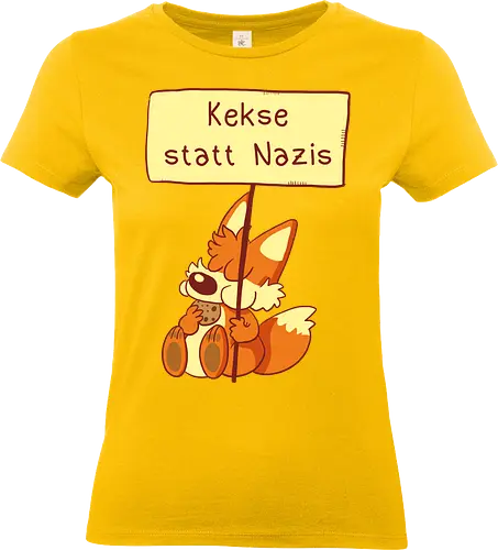 Kekse statt Nazis - Fuchs, Comic, wir sind mehr - Standard T-Shirt (Frauen)