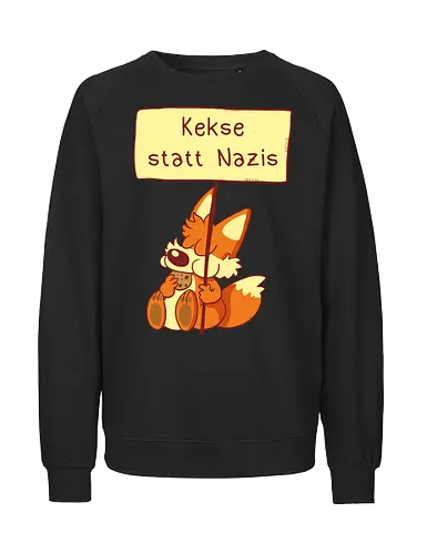 Kekse statt Nazis - Fuchs, Comic, wir sind mehr - Fairtrade Sweatshirt